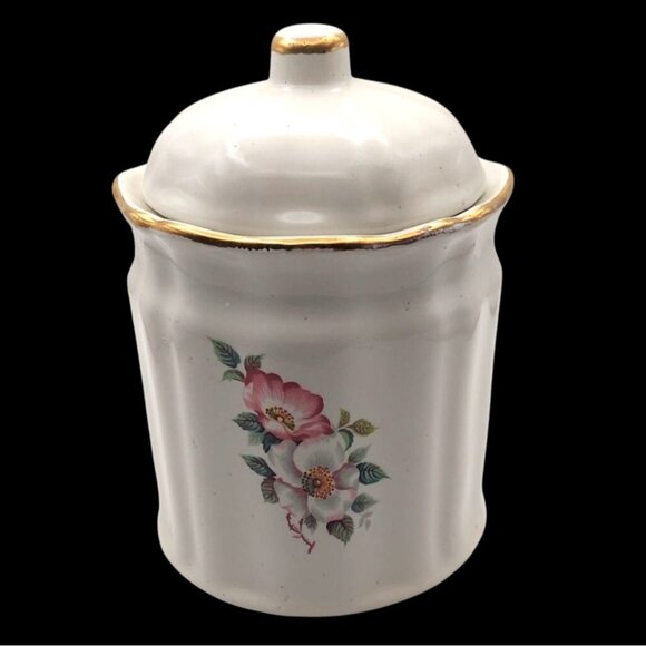 House Of Webster Briar Rose Vintage Ceramic Canister Jar With Lid Floral Design - Picture 3 of 7